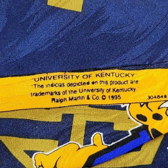 Vtg University of Kentucky Wildcats Tie Necktie UK Ralph Marlin 1995 Made in USA - Picture 12 of 12
